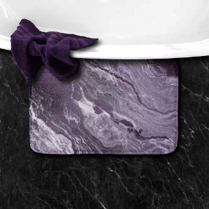 Purple Crystal   Moody Dark Eggplant Purple Agate  Bath Mat