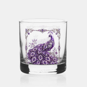 Purple Crystal Peacock Luxury collection Whiskey Glass