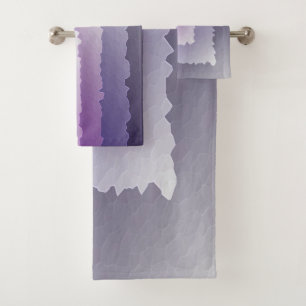 Purple crystals bath towel set