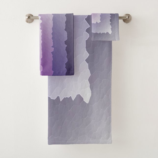 Purple crystals bath towel set (Insitu)