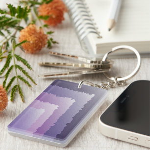 Purple crystals key ring