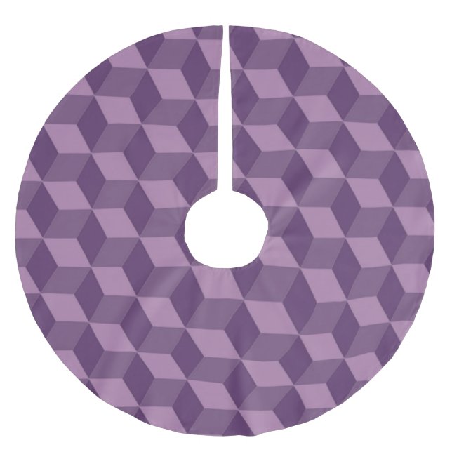 PURPLE CUBES BRUSHED POLYESTER TREE SKIRT (Front)