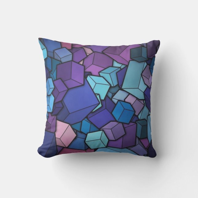 Purple Cubes Outdoor Cushion (Front)