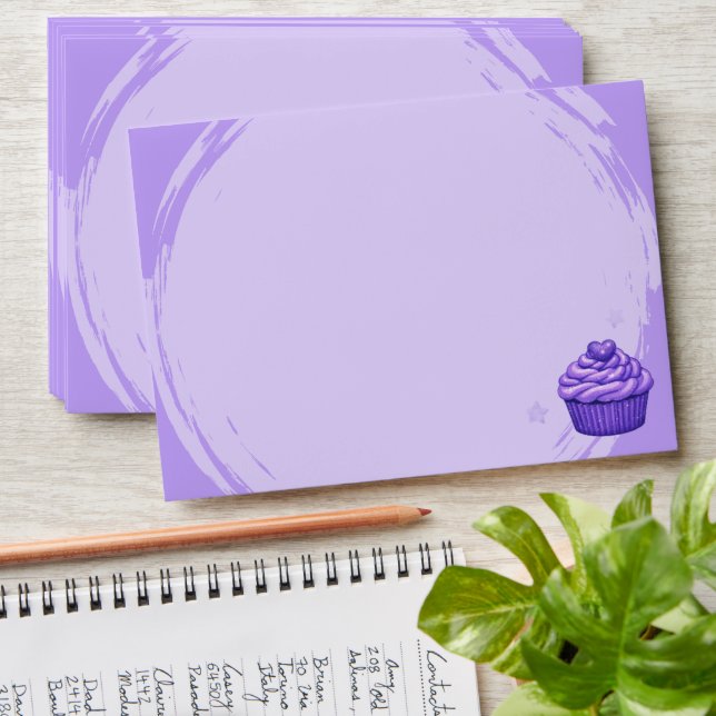 Purple Cupcake Celebration Envelope (Stacked)