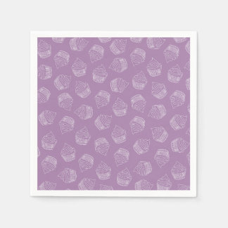 Purple cupcake illustration napkin