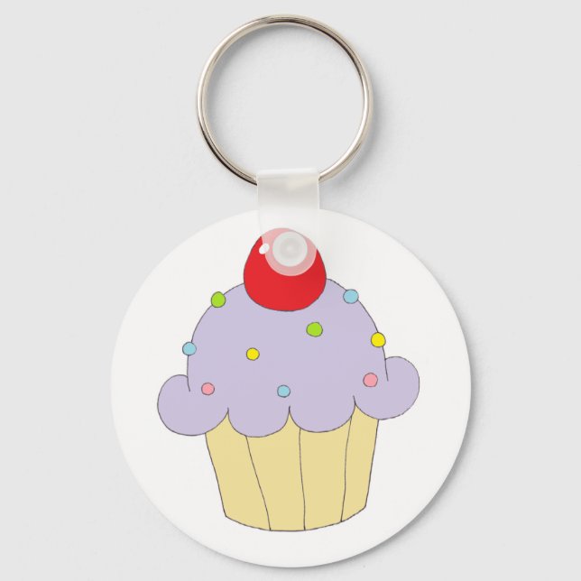Purple Cupcake Key Ring (Front)