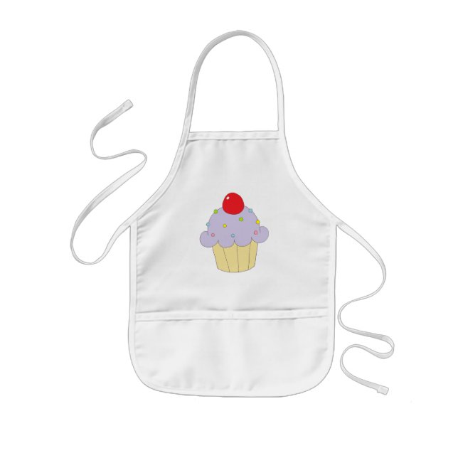 Purple Cupcake Kids Apron (Front)