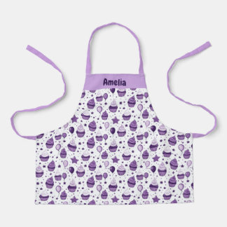Purple Cupcake Personalised Kids' Apron