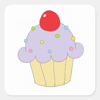 Purple Cupcake Square Sticker