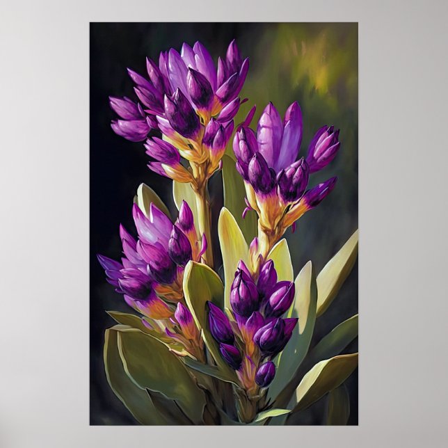 Purple Curcuma Flower Art Print Poster (Front)