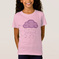 Purple Curls Rain Cloud With Falling Stars