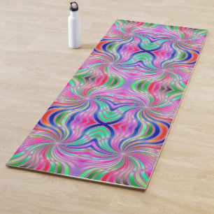 Purple Curve Pattern Boho Yoga Mat