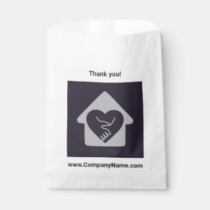 Purple Custom Logo & Company Name Thank You  Favour Bags