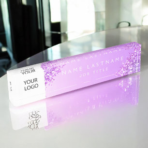 Purple Custom Logo Executive Professional Nameplate