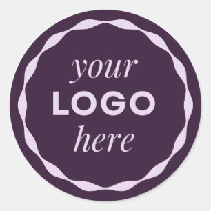 Purple Custom Minimalist Logo Circle Sticker