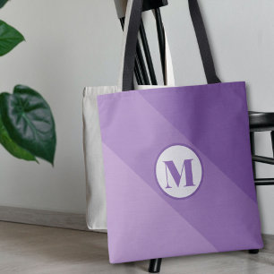 Purple Custom Monogram Tote Bag