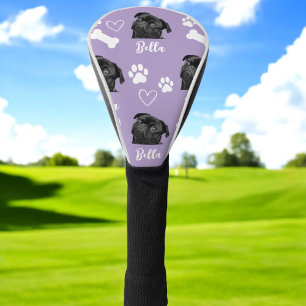Purple Custom Pet Dog Photo Personalised Golf Head Cover