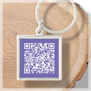 Purple Custom QR Code Scannable Keychain