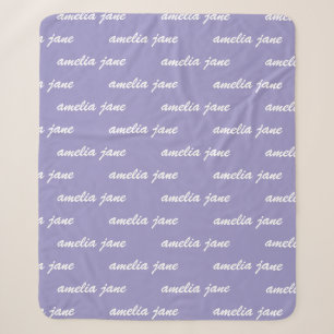 Purple Custom Repeating Name Baby Blanket