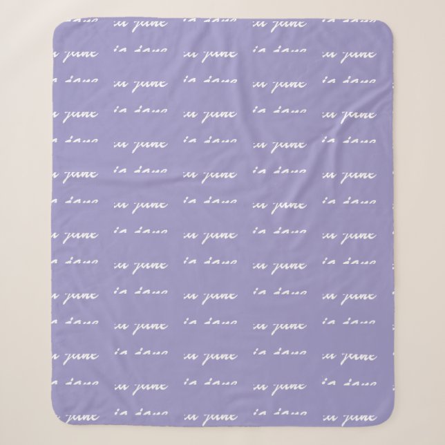 Purple Custom Repeating Name Baby Blanket (Front)