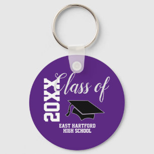 Purple Custom Senior Class 2021 Favour Keychain