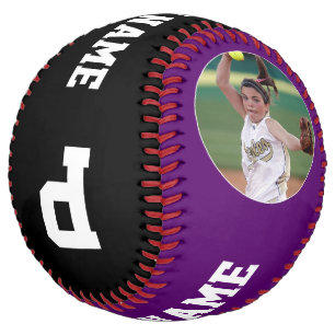 Purple Custom Softball Player Photo Name & Number