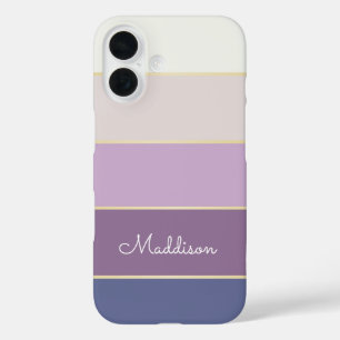 purple Custom Summer  Color Block Stripes iPhone 16 Case