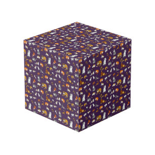 purple cute cat pattern design for cat lovers- cube