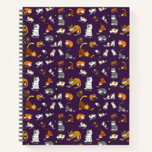 purple cute cat pattern design for cat lovers- notebook