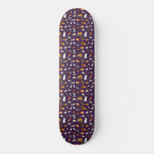 purple cute cat pattern design for cat lovers- skateboard