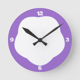 Purple cute designer round clock