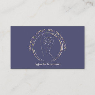 Purple Cute Spray Tan Body Sculpting Contouring Business Card