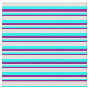Purple, Cyan, and Light Yellow Coloured Lines Fabric