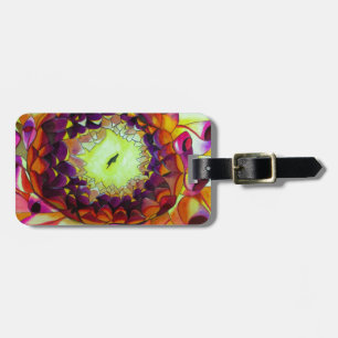 Purple Dahlia abstract original flower art Luggage Tag