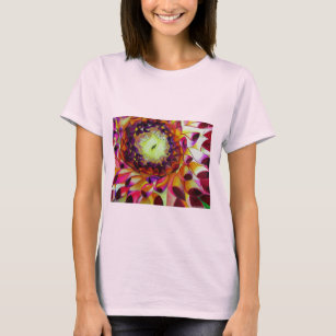Purple Dahlia abstract original flower art T-Shirt