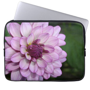 Purple dahlia flower blossoms laptop sleeve