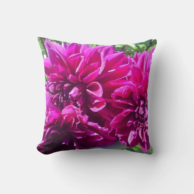 Purple Dahlia Flower Pillow (Front)
