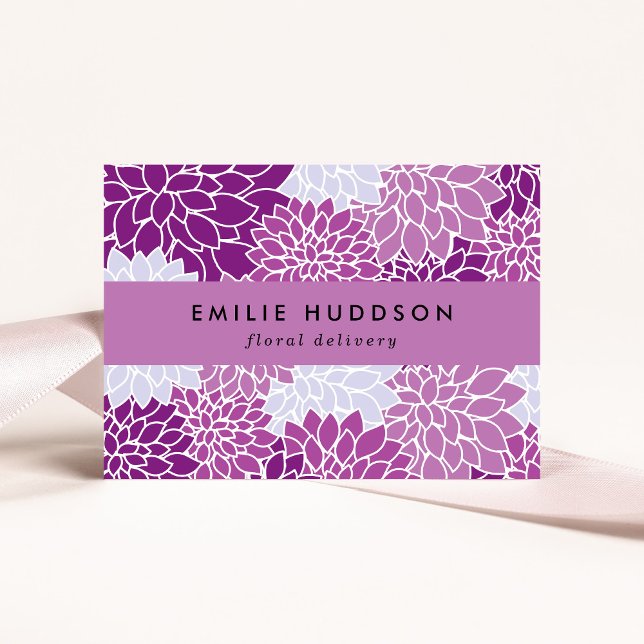 Purple Dahlia Flowers, Floristry, Flower Shop Business Card (Creator Uploaded)