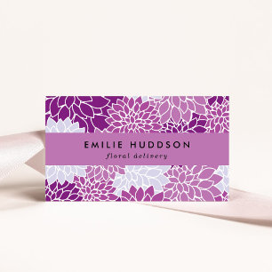 Purple Dahlia Flowers, Floristry, Flower Shop Business Card
