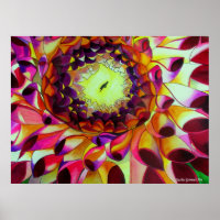 Purple Dahlia original pop art flower painting