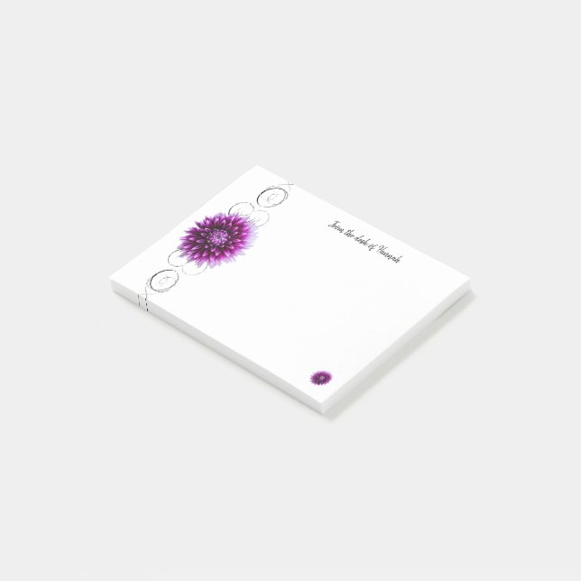 Purple Dahlia Personalised Notes (Angled)