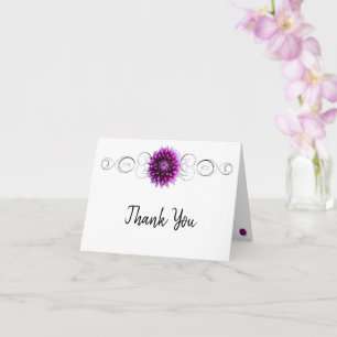 Purple Dahlia Thank You Card