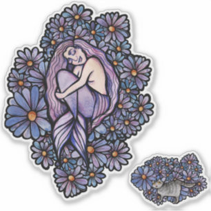 Purple Daisies Sleeping Mermaid                   