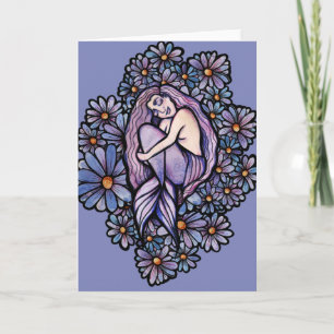 Purple Daisies Sleeping Mermaid                    Card