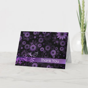 Purple Daisies Thank You Card