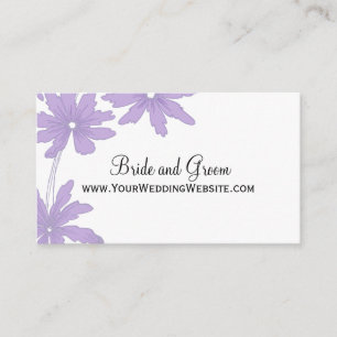 Purple Daisies Wedding Website Card