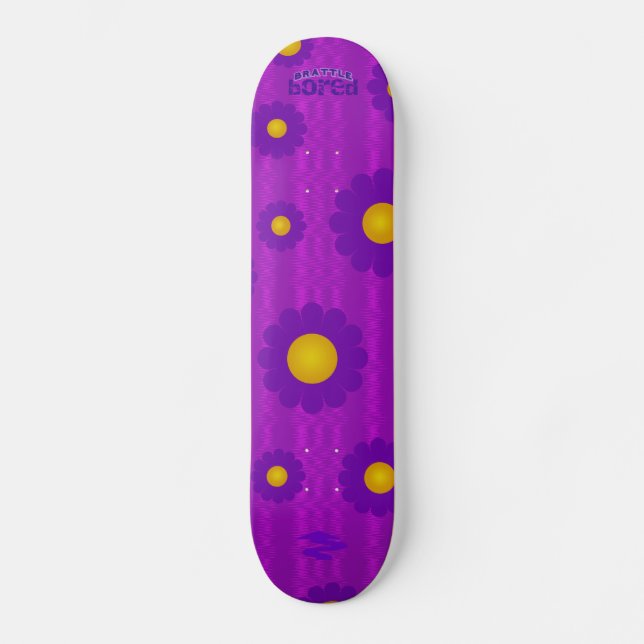 Purple Daisy Brattle Bored Skateboard (Front)