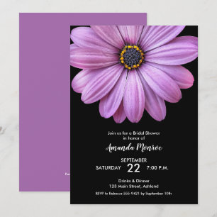 Purple Daisy Bridal Shower Invitation
