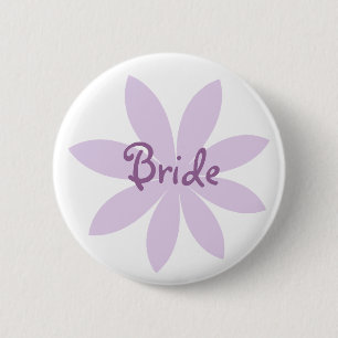 Purple Daisy Bride 6 Cm Round Badge