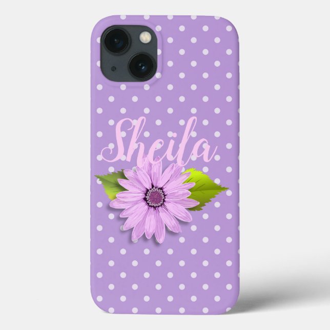 Purple Daisy Floral Custom Case-Mate iPhone Case (Back)
